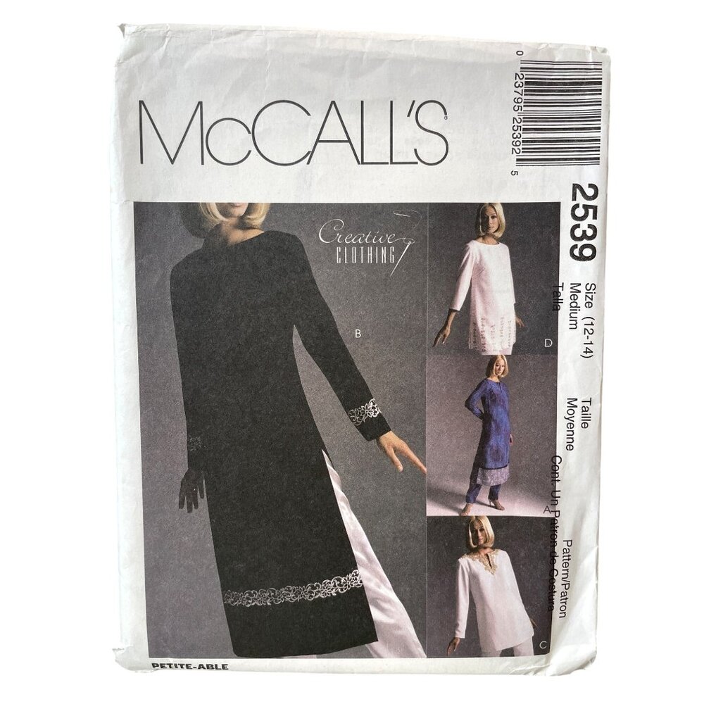 McCalls 2539 Sewing Pattern Misses Tunics Pants Medium Petite-Able‎ 12-14